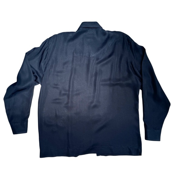 HAUPT BLACK W CONTRASTING STITCHING LONG SLEEVE BUTTON UP SHIRT - Picture 3 of 9